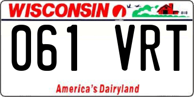 WI license plate 061VRT