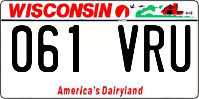 WI license plate 061VRU