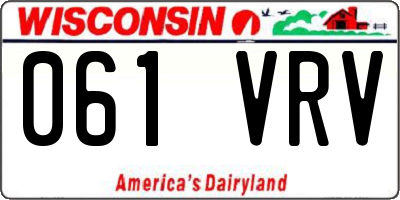 WI license plate 061VRV