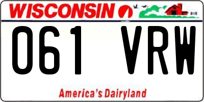 WI license plate 061VRW