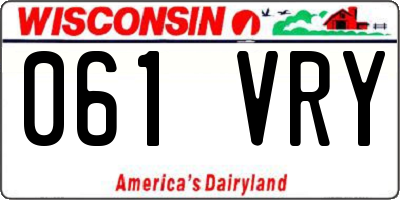 WI license plate 061VRY