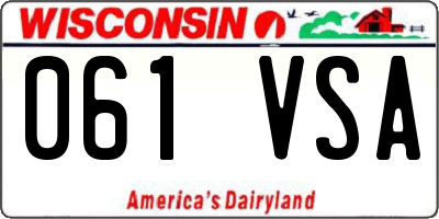 WI license plate 061VSA
