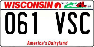 WI license plate 061VSC