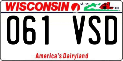 WI license plate 061VSD