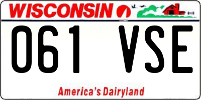 WI license plate 061VSE