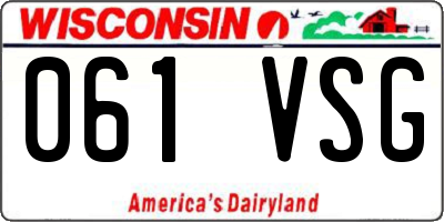 WI license plate 061VSG