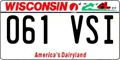 WI license plate 061VSI