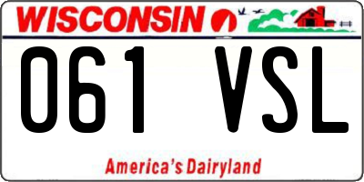 WI license plate 061VSL