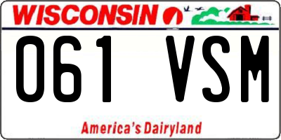 WI license plate 061VSM