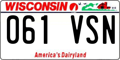 WI license plate 061VSN