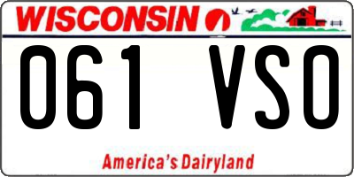 WI license plate 061VSO