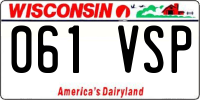 WI license plate 061VSP