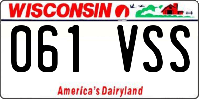 WI license plate 061VSS