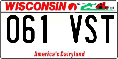 WI license plate 061VST