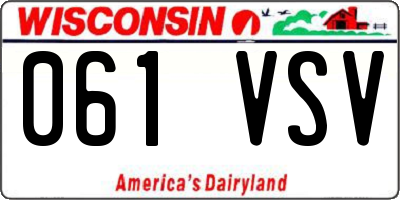 WI license plate 061VSV