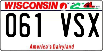 WI license plate 061VSX