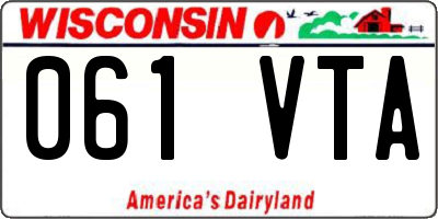 WI license plate 061VTA