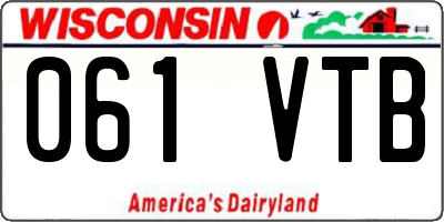 WI license plate 061VTB
