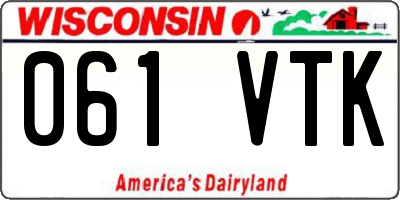WI license plate 061VTK