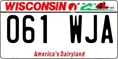 WI license plate 061WJA
