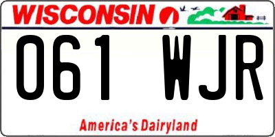 WI license plate 061WJR
