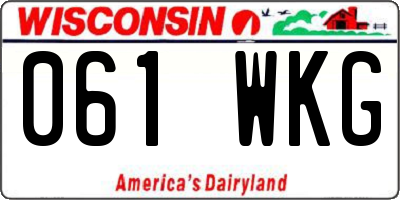 WI license plate 061WKG