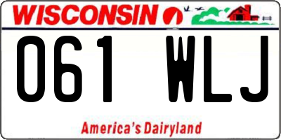 WI license plate 061WLJ