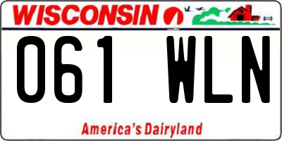 WI license plate 061WLN