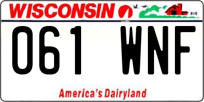 WI license plate 061WNF