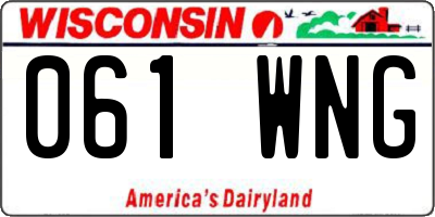 WI license plate 061WNG