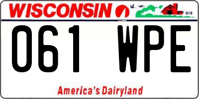 WI license plate 061WPE