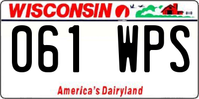 WI license plate 061WPS