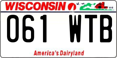 WI license plate 061WTB