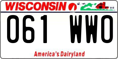 WI license plate 061WWO