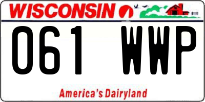 WI license plate 061WWP