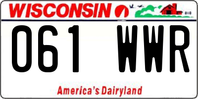 WI license plate 061WWR