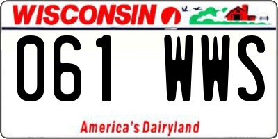 WI license plate 061WWS