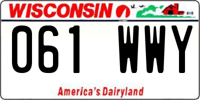 WI license plate 061WWY