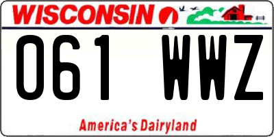 WI license plate 061WWZ