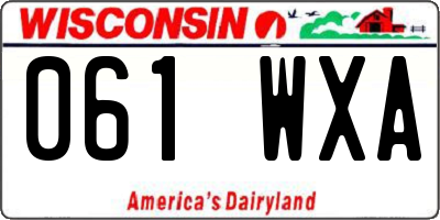 WI license plate 061WXA