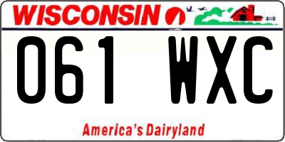 WI license plate 061WXC