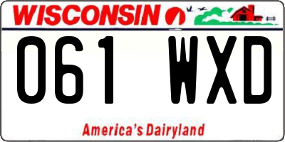 WI license plate 061WXD