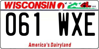WI license plate 061WXE