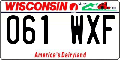 WI license plate 061WXF