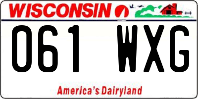 WI license plate 061WXG