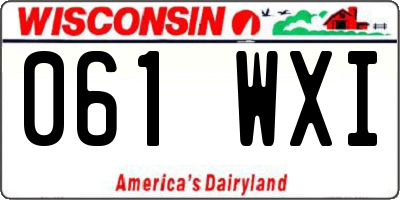 WI license plate 061WXI