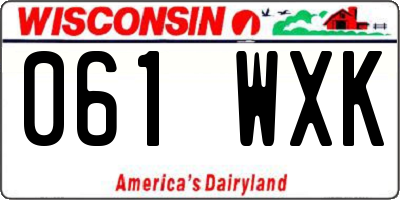 WI license plate 061WXK