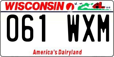WI license plate 061WXM