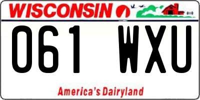 WI license plate 061WXU