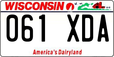 WI license plate 061XDA